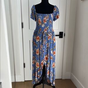 Floral Blue Maxi Dress